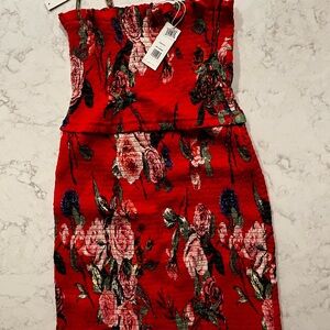 AFRM Floral Red Garden Dress